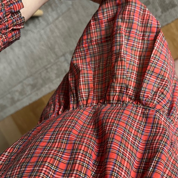 Red Plaid Button-Down Dress - Picture 7 of 11